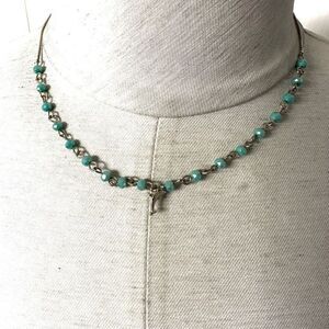 Adult jewels blue beaded dolphin dainty necklace